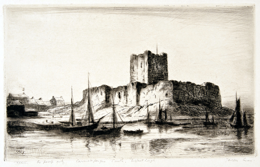 Carrickfergus Castle etching